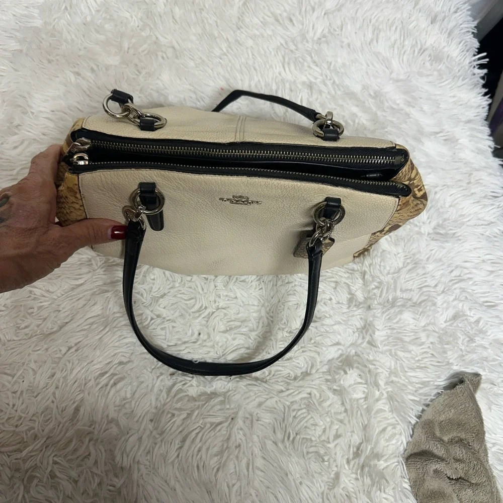 Coach Christie Snake embossed leather satchel
